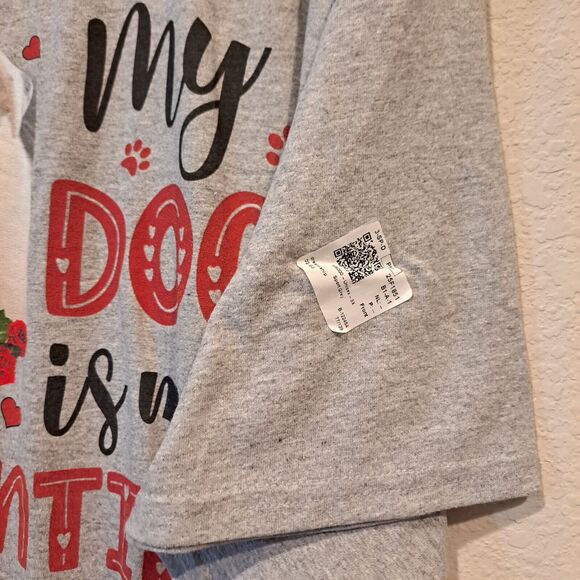 "My Dog Bubba Is My Valentine" Gray Graphic Tee T-Shirt Gildan Sz 3X Unisex NWOT - Picture 3 of 5